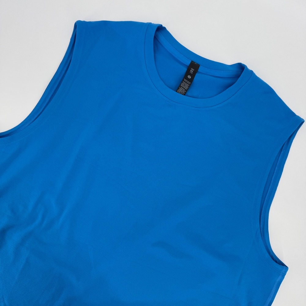 Lululemon Men Mesh Soft Jersey Sleeveless Tank XXL Tropical Sky Blue LM1416S
